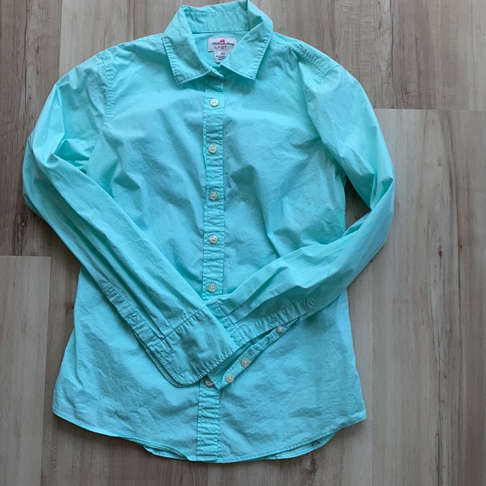 J.Crew Sea Foam/Mint Green Haberdashery Button Down